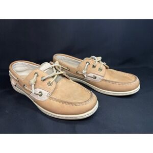 Sperry Top‎ Sider Womens Boat Shoes Tan Leather Lace Up Sz 7 STS95588